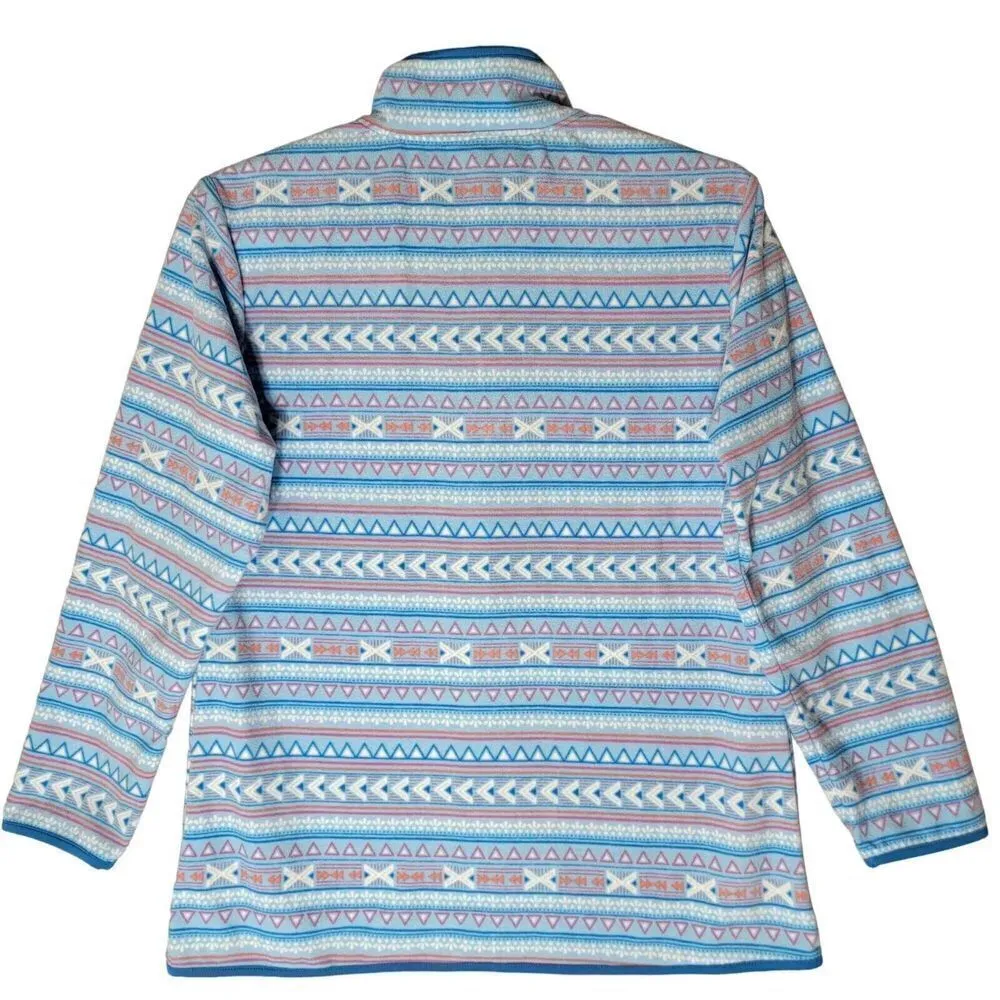 Love and Pineapples Quarter Zip Fleece Jacket Womens Size L Blue Size L - Image 2