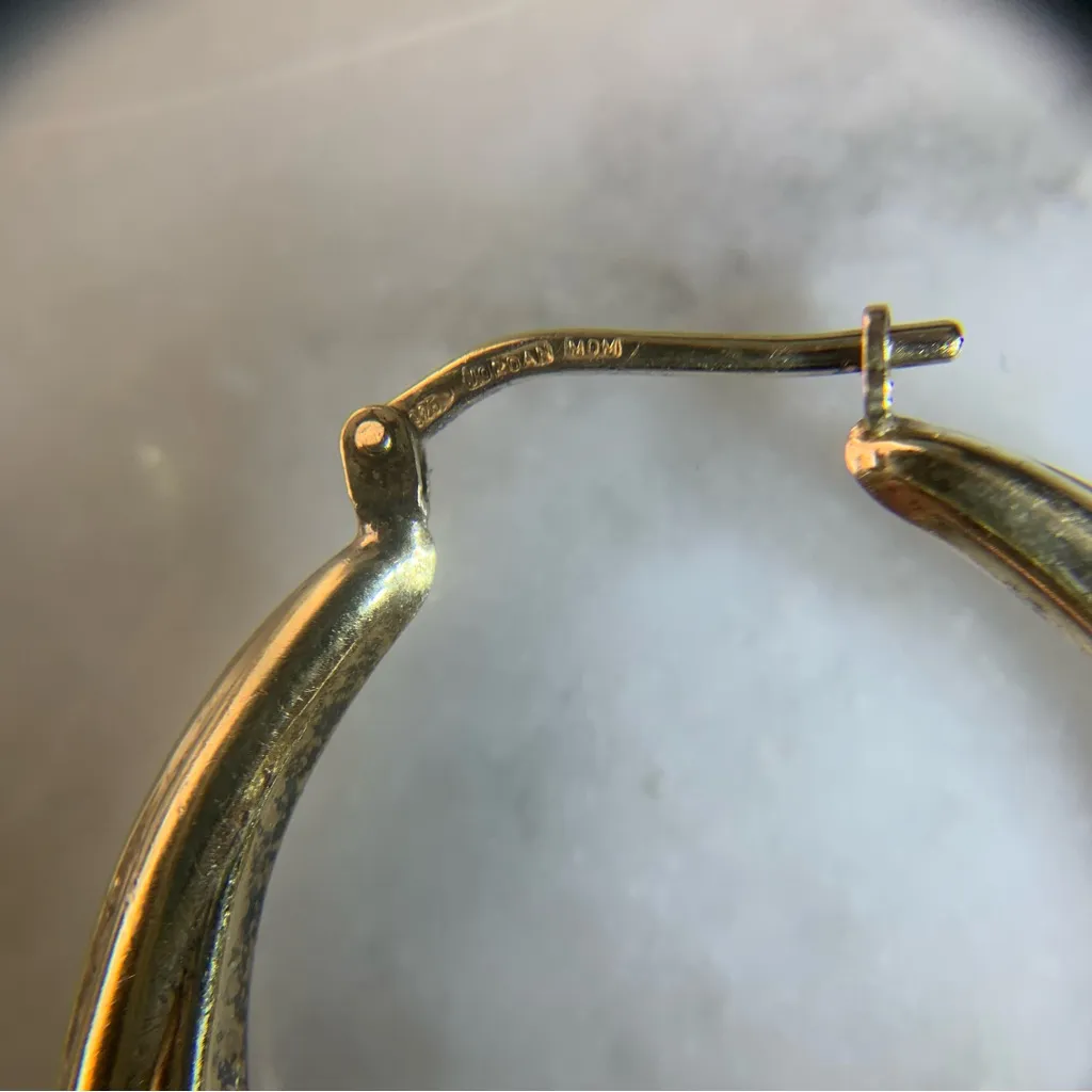 Leaping Dolphin Hoop Earrings Gold Over Sterling Silver 1” Jordan MDM - Image 6