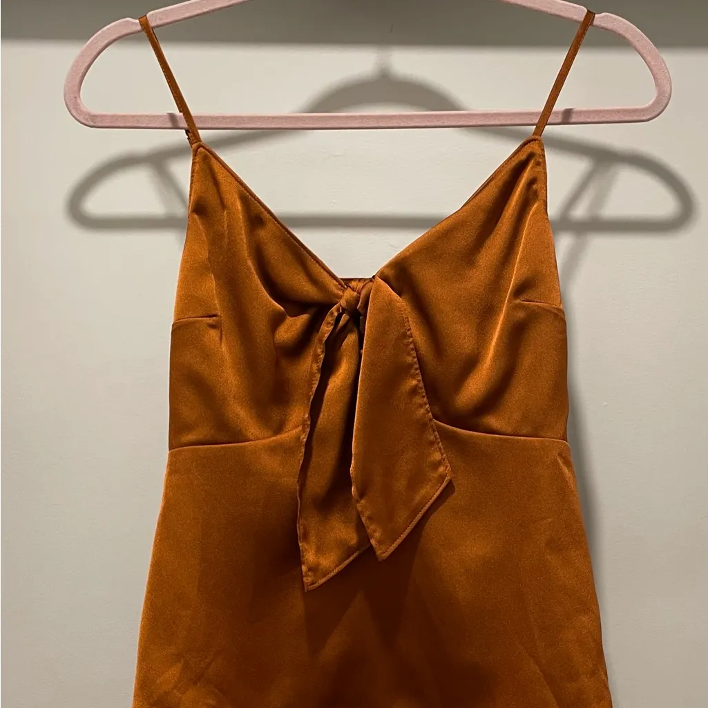 Abercrombie & Fitch A+F Rust Brown Orange Tank Top With Tie at Front - S - Image 6