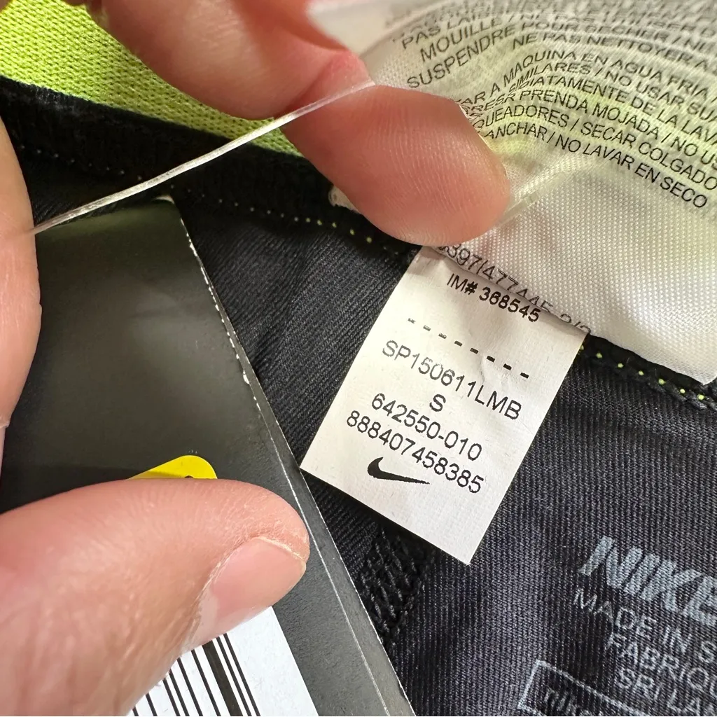 NWT Nike Dri-Fit Pro Recovery Hypertight Running Tights in Black Neon Green S - Image 12