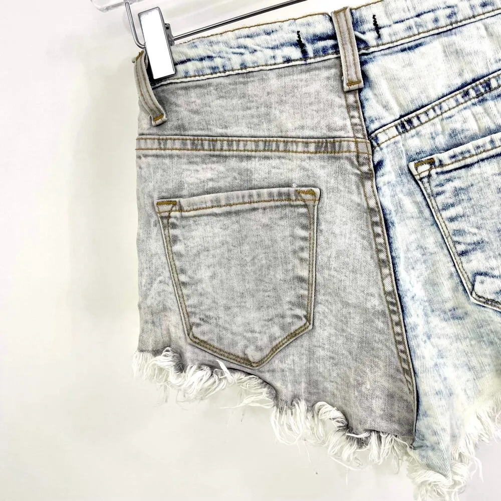 VIBRANT MIU Acid Washed Hi Rise Distressed Denim Shorts - Image 8
