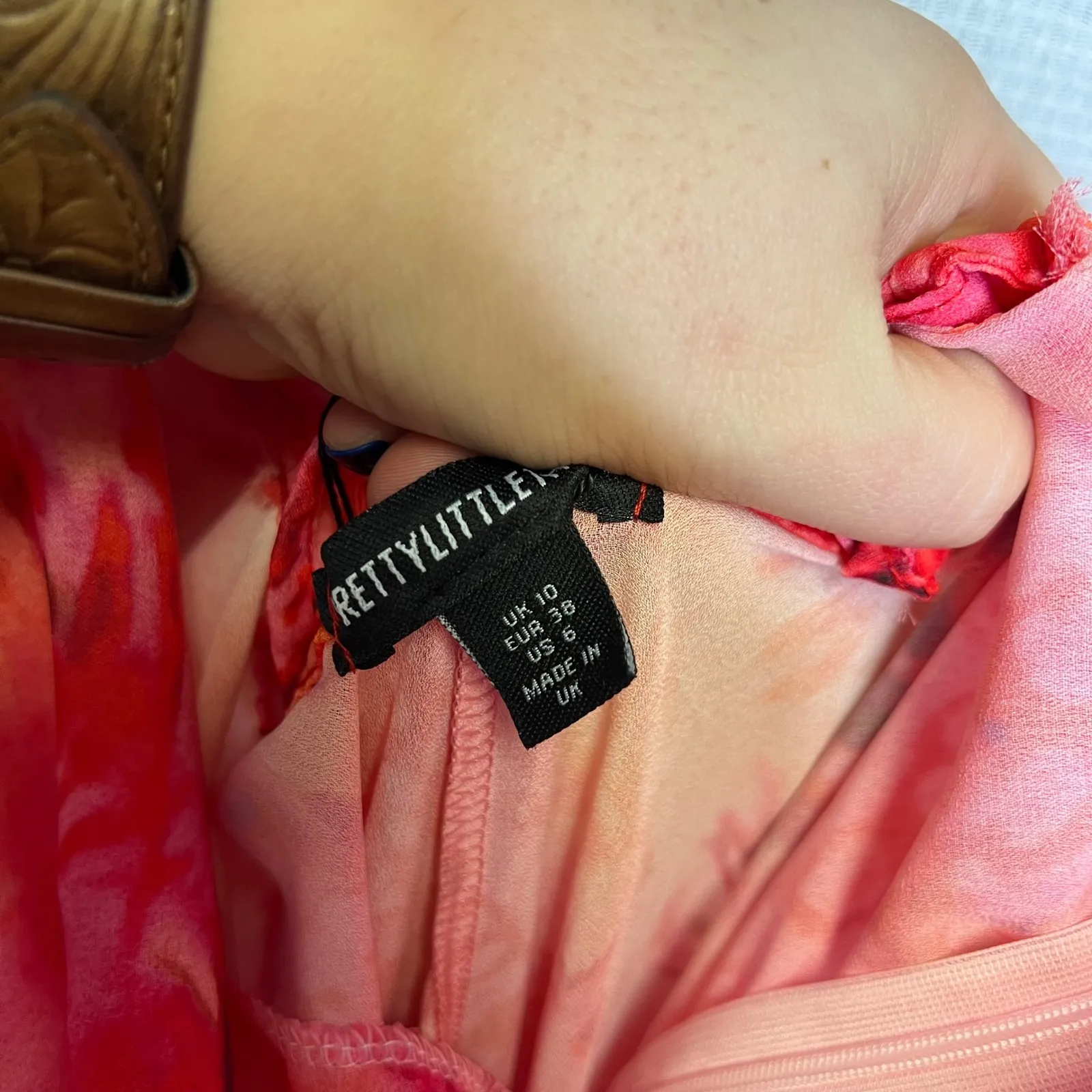 PRETTYLITTLETHING Pink Floral Print Sheer Chiffon Lace Up Back Midi Dress 6 - Image 13