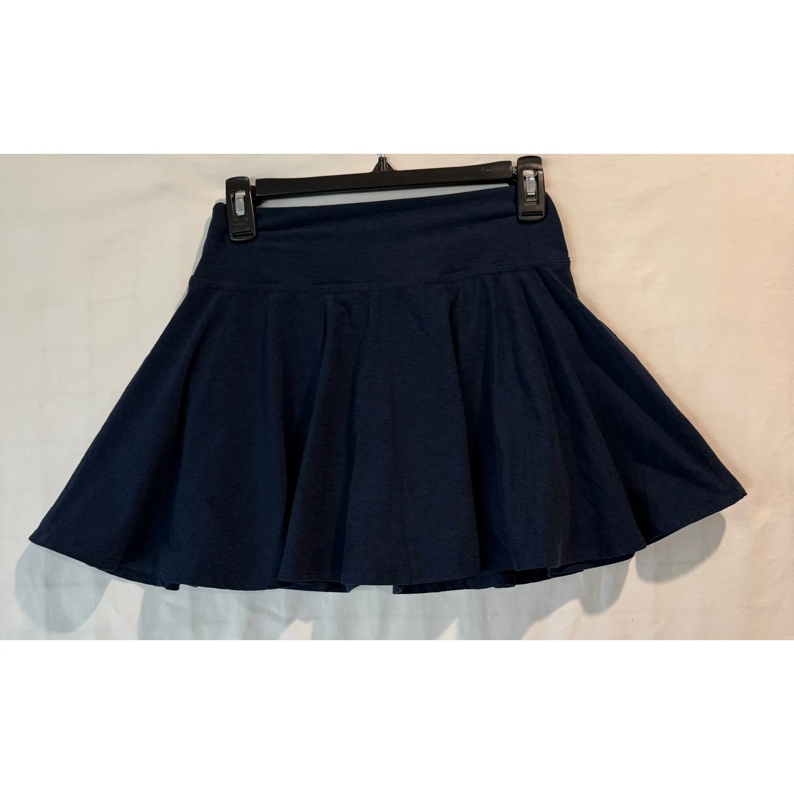 Women's Beyond Yoga Spacedye Hot Shot Circle Skirt Small Blue Navy Shorts Under - Image 3