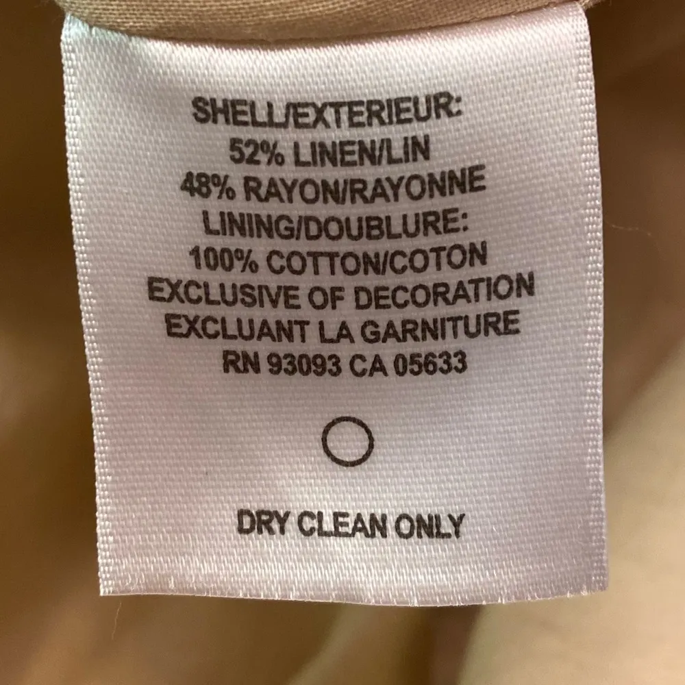 NIC + ZOE Tan Linen Embroidered Skirt with Ribbon Tie Waist Size 12 - Image 8