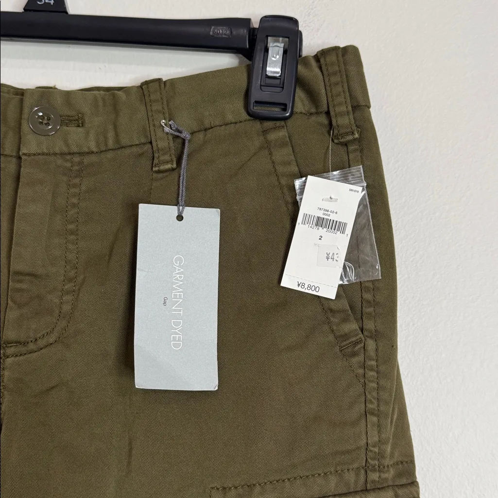Gap Japanese Stretch Olive /Khaki Cargo Pockets Low Rise Y2K Utility Pants sz 2 - Image 7
