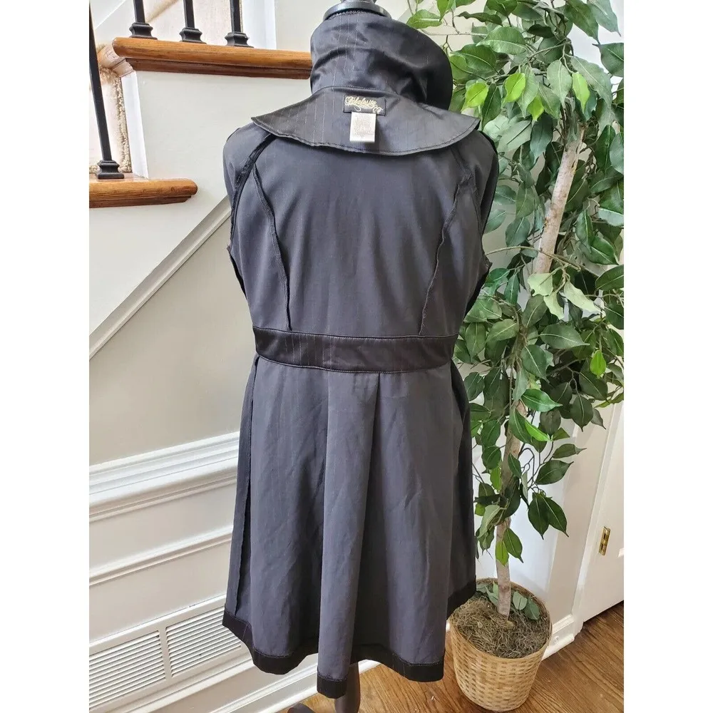 Fabulosity Women Solid Black Polyester Long Sleeve Buttons Front Long Jacket XL - Image 8