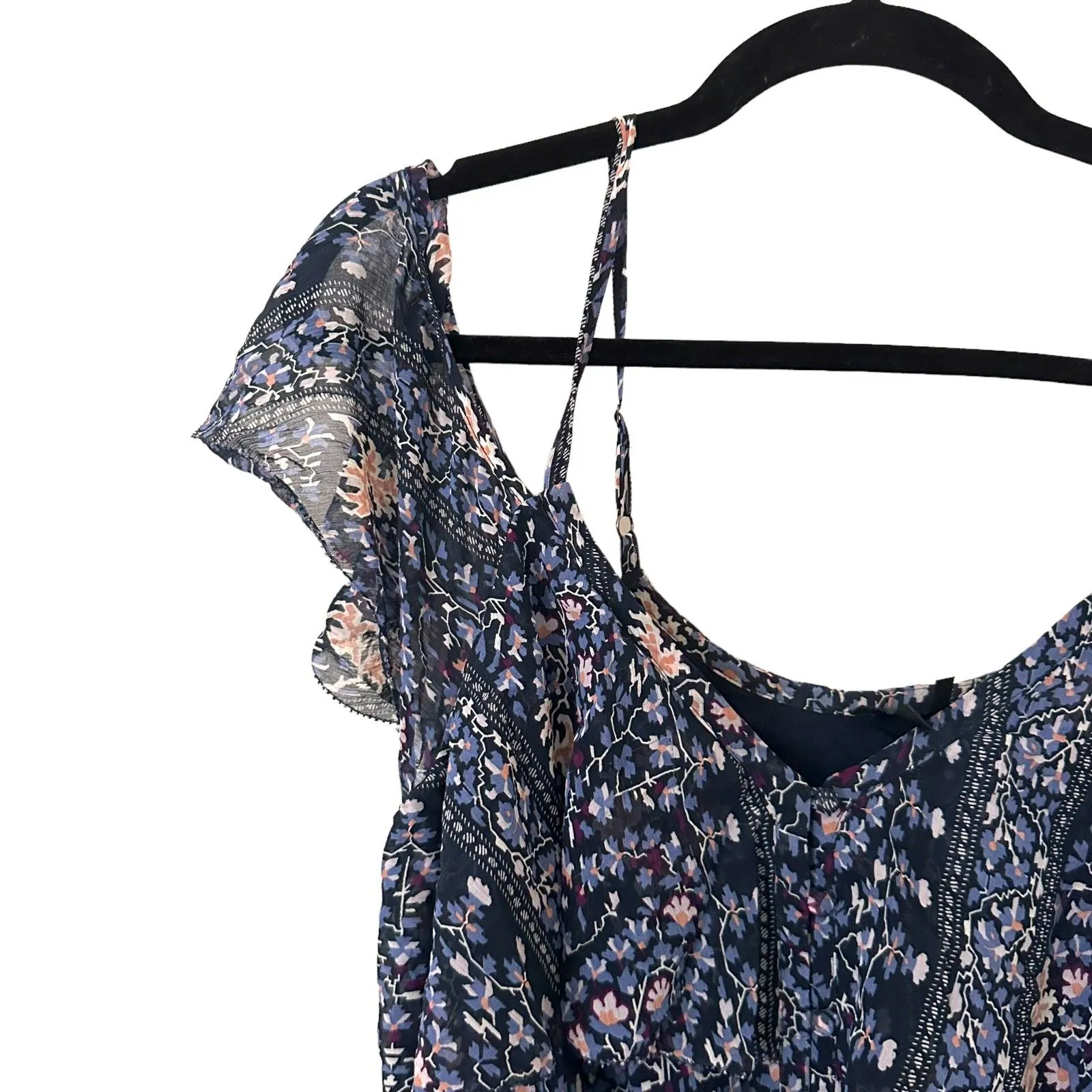 PAIGE Olympia Silk Floral Off Shoulder Mini Dress Sz Medium‎ - Image 3