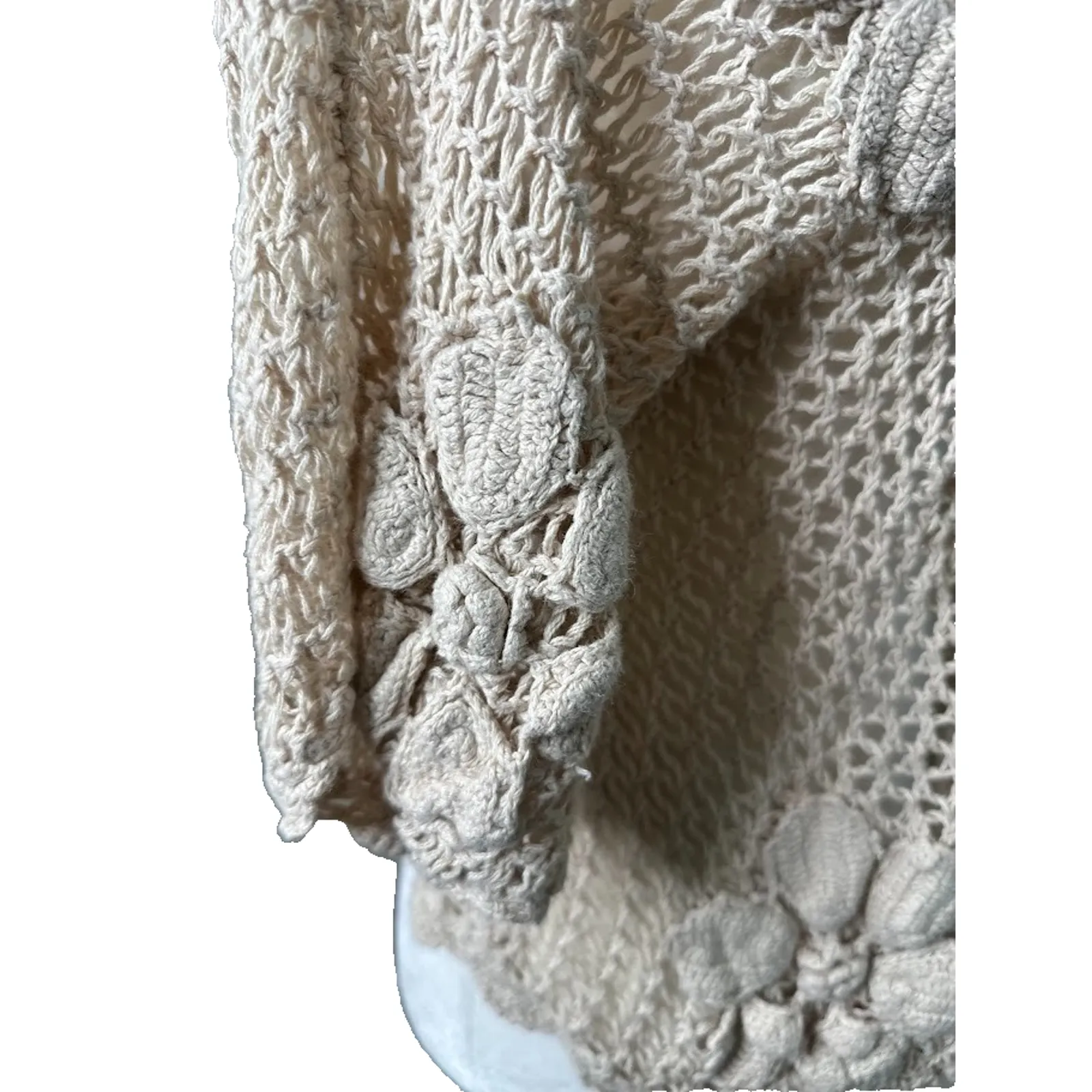 Vintage Y2K Wet Seal Sweater M Boho Crochet Beachy Fairy Hippie Festival Cottage - Image 6