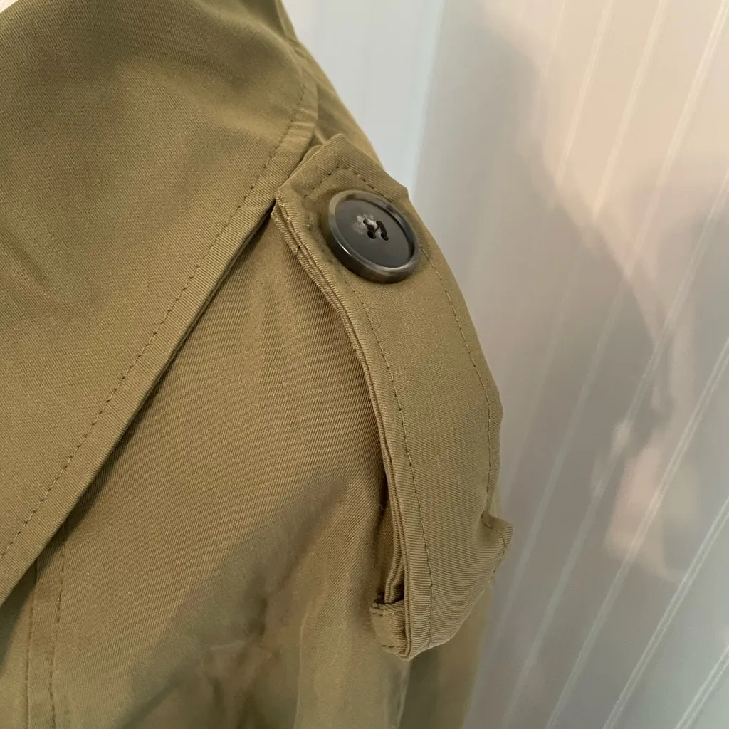 NWT Petal & Pup Olive Green Belted Double Breasted Trench Coat Size XS - Image 6