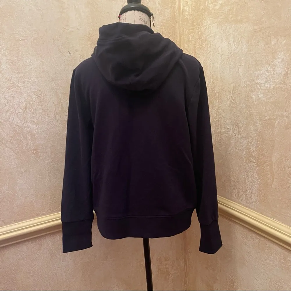 Tommy Hilfiger Women's French Terry Hoodie Full Zip Dark Blue Navy Sz L - Image 6