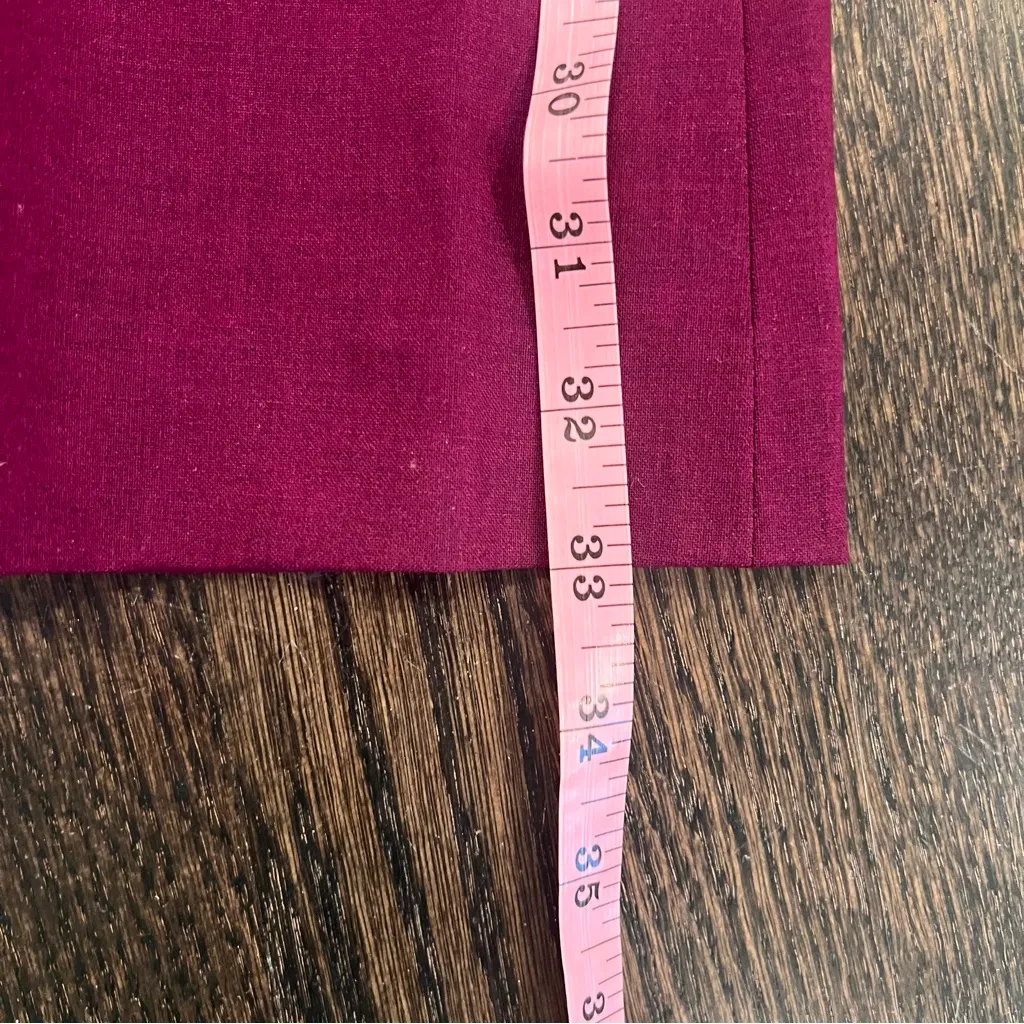 NWT Theory Demitria HW Flared Pants Sangria Purple Wide Legged Wool $345 - Image 6