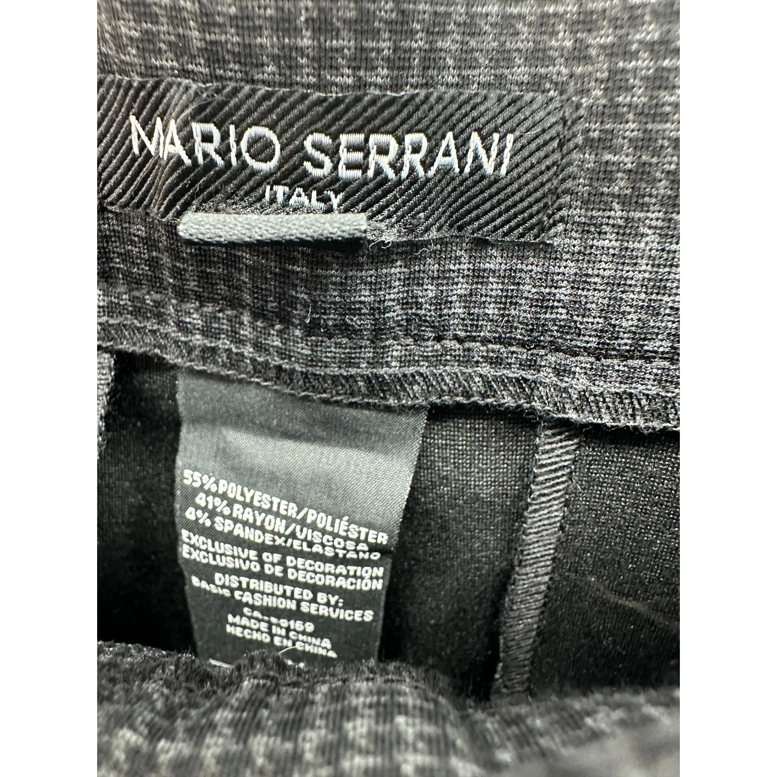 Mario Serrani Black Grey Houndstooth Print Pants Women's Size Medium M - Image 7