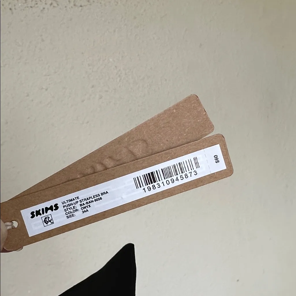 SKIMS ULTIMATE Collection PUSH-UP STRAPLESS BRA BLACK‎ NWT 34A - Image 3