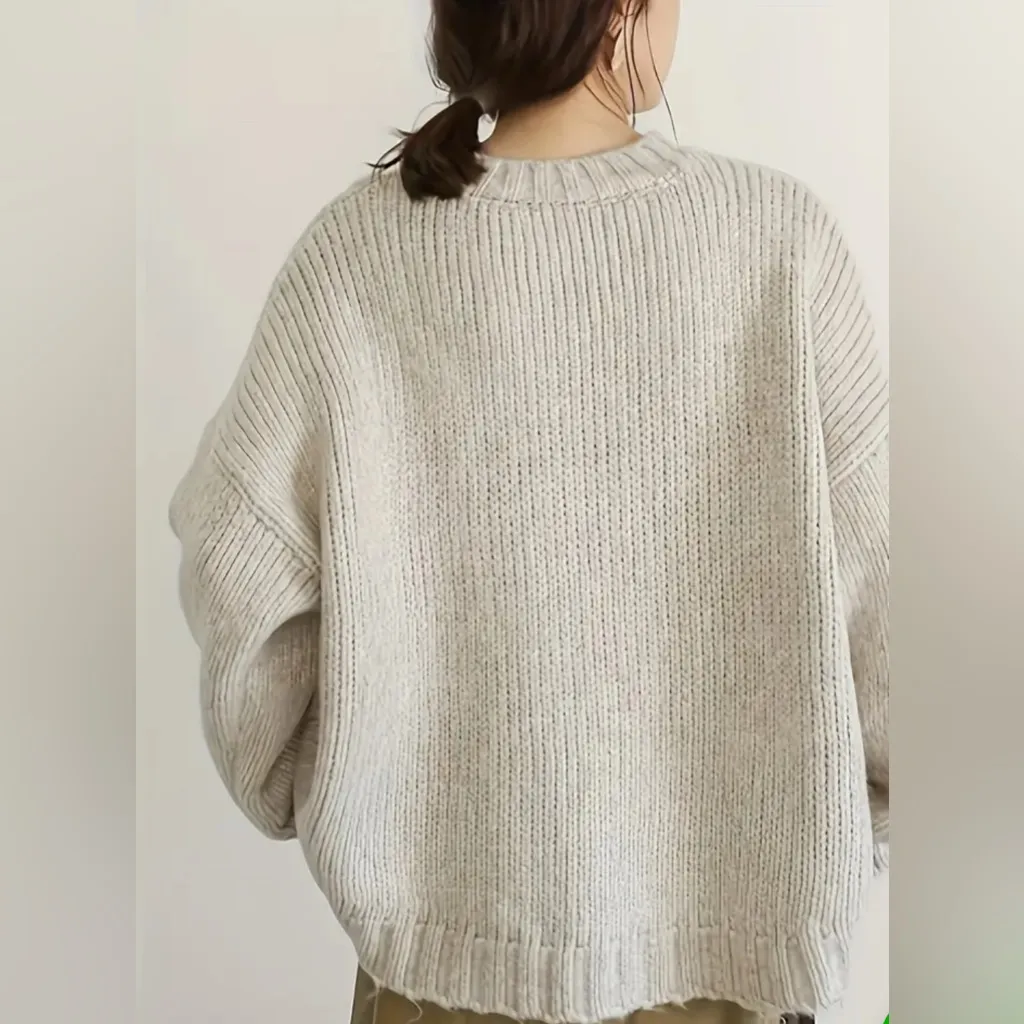 Cozy Cream Knit Sweater - Image 3