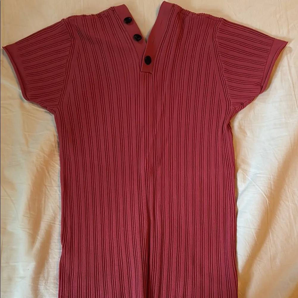 Proenza Schouler white label Ribbed Button-Up Pink Top - Image 3