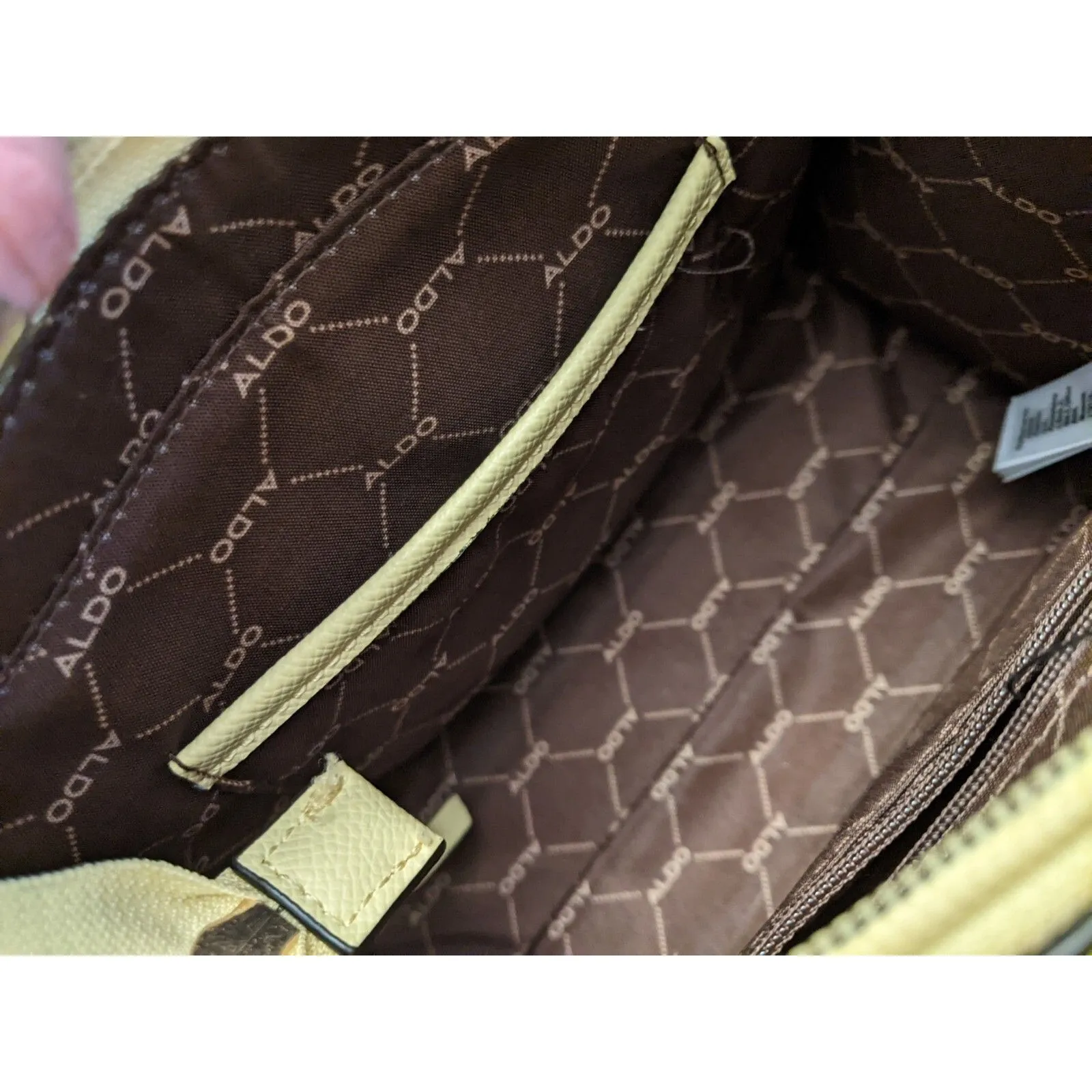 EUC ALDO Pastel Yellow Crossbody Shoulder Hand Bag Scarf Preppy Whimsycore Twee - Image 11