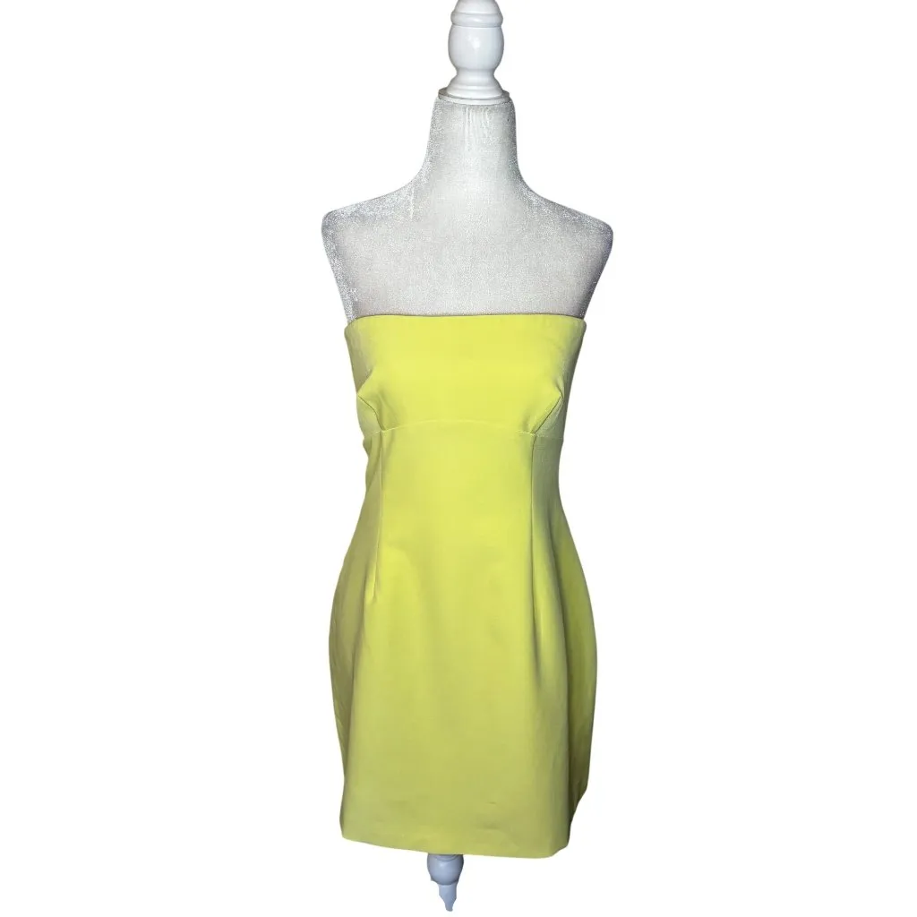 Lovers and Friends Renn Mini Dress in Baby Yellow Large New Womens Strapless - Image 4