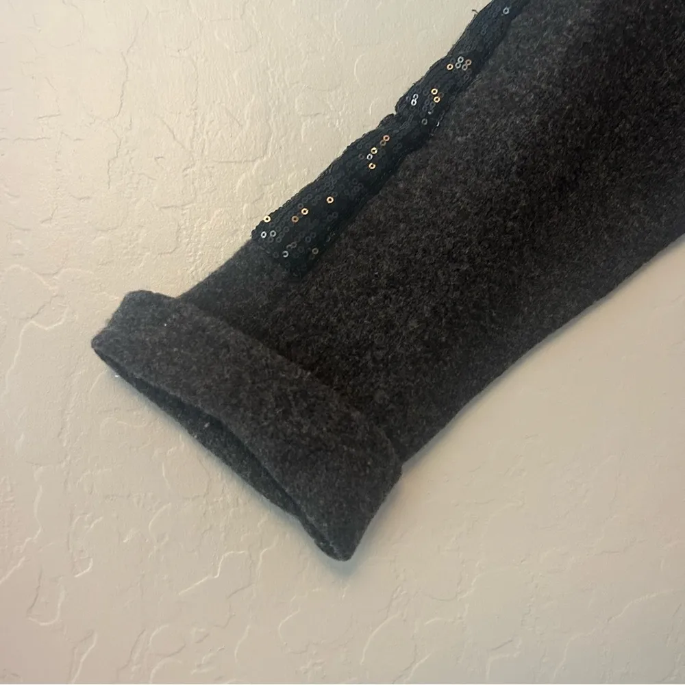 Soft Surroundings black 100% merino wool cardigan sweater coat with sequins med - Image 11