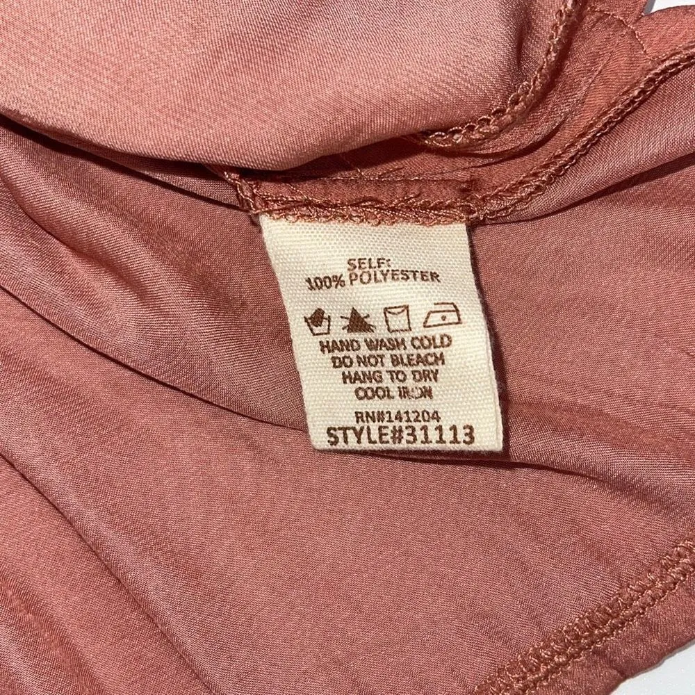 Hem & Thread Womens Cami Tank‎ Top Lace Sleeveless Old Rose Pink Size Medium - Image 5