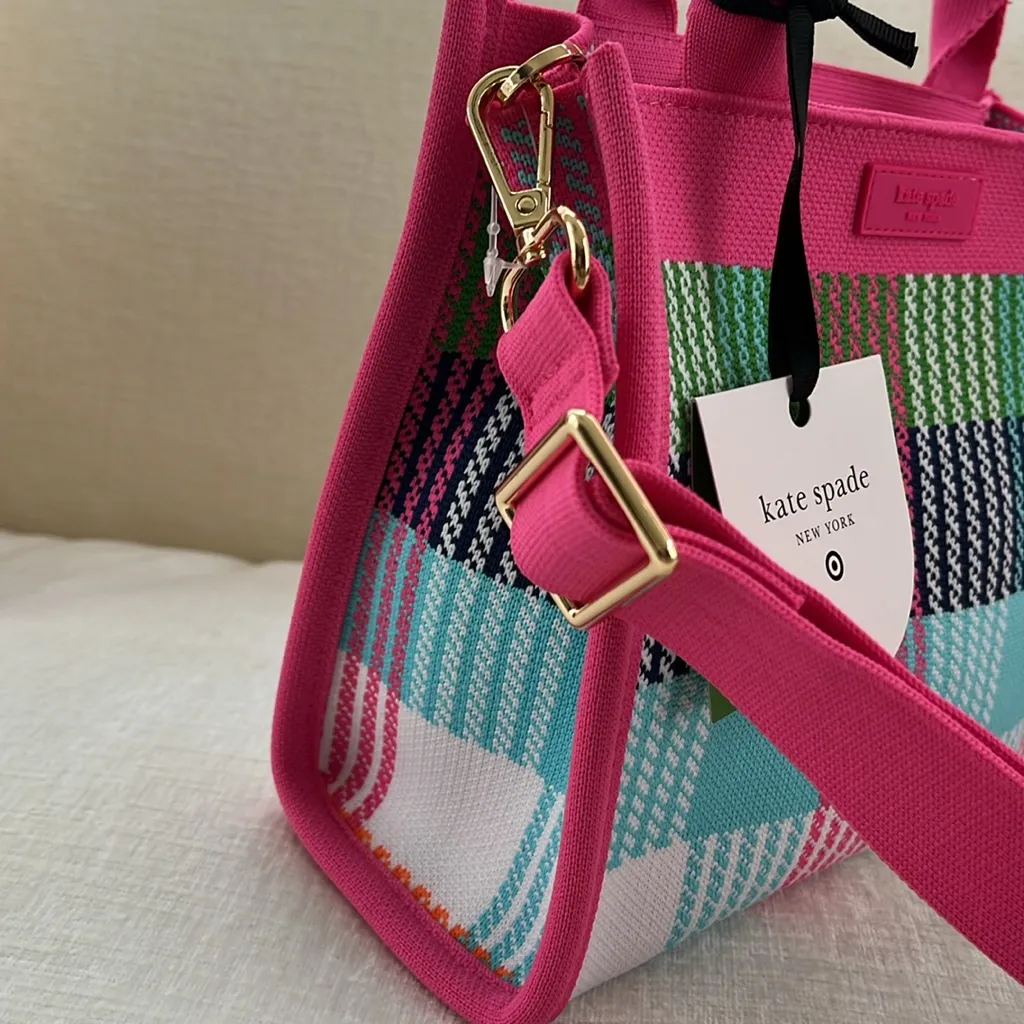 Kate spade x Target pink multicolor plaid bag - Image 3