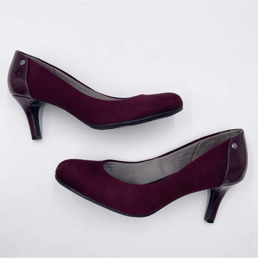 LifeStride Lively Women's High Heels Pumps Size 9 Dark Wine Red Microsuede Stud - Image 10