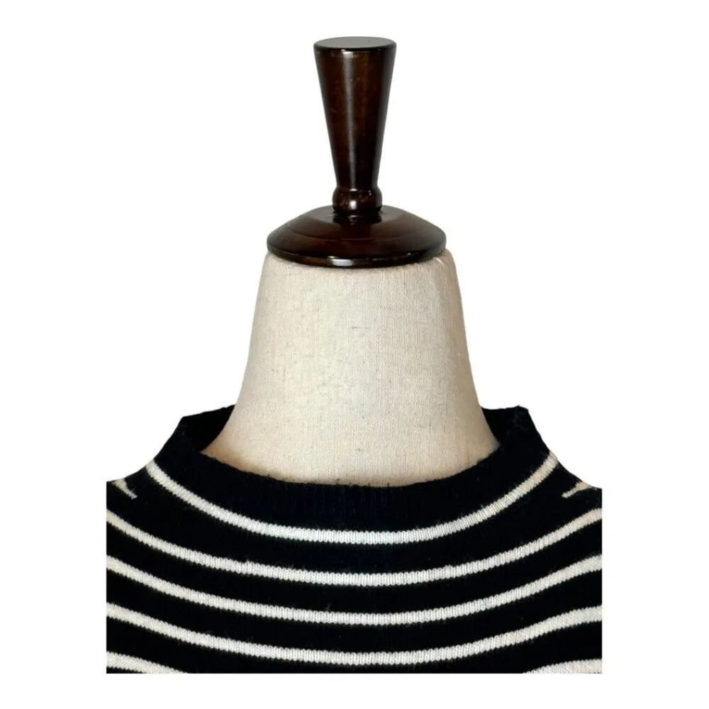 Cupcakes And Cashmere‎ Dress Women Medium Black White Striped Knit Piper Mini - Image 7