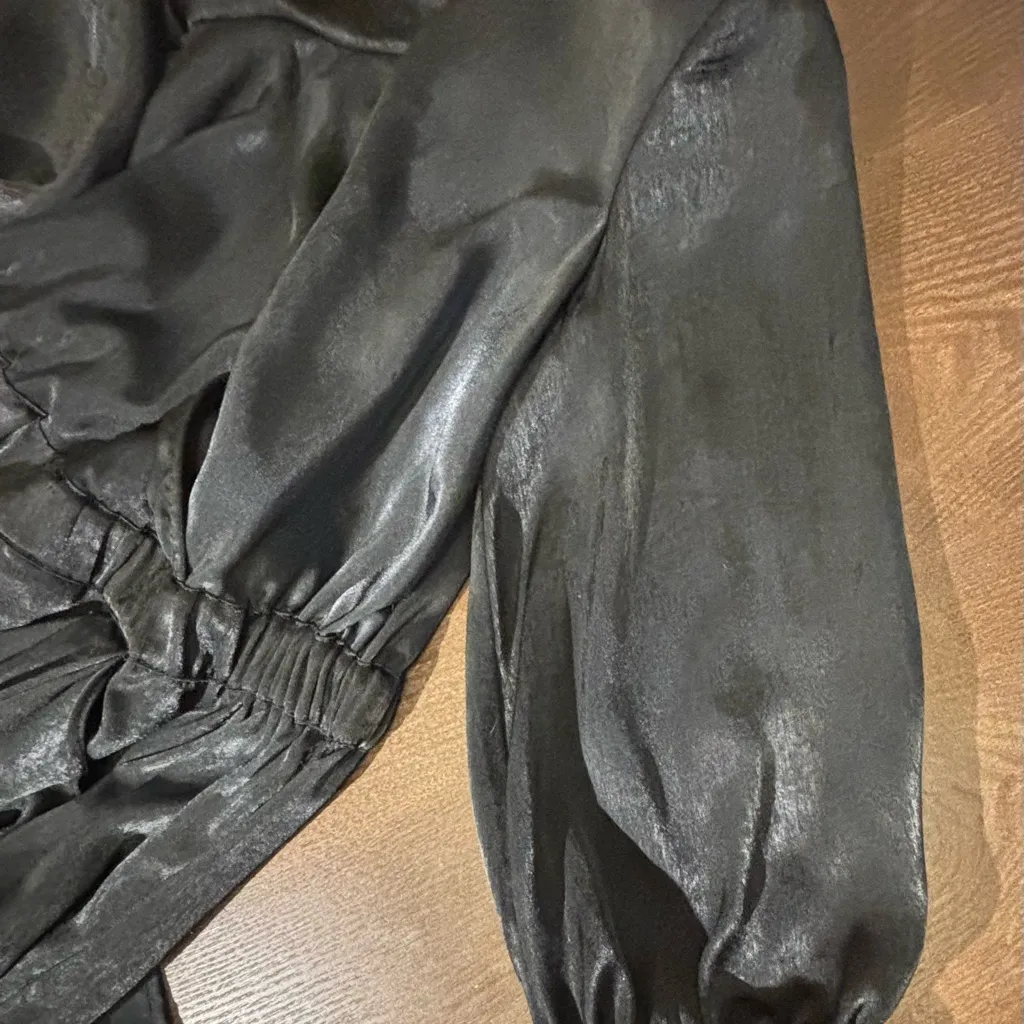 Elegant Black Wrap Dress - Image 10