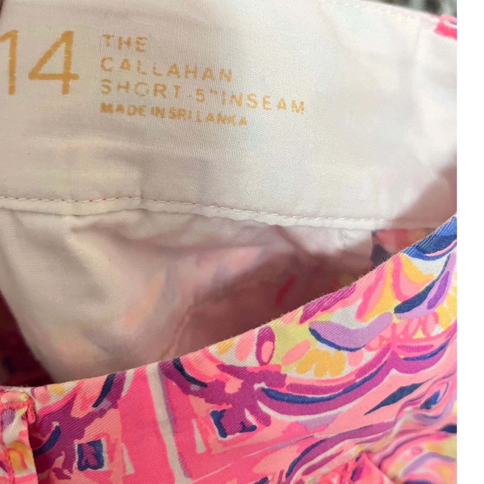 Lilly Pulitzer Womens 14 Callahan Shorts Pink Chino 5" Inseam Resort Wear - Image 5