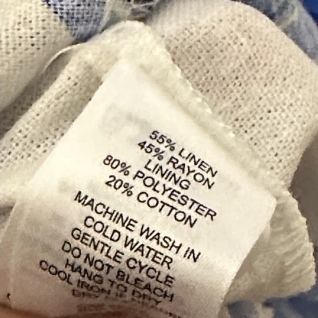 CALYPSO ST. BARTH Linen Blend Beaded Strap Placed Print Midi Dress Womens XL - Image 8