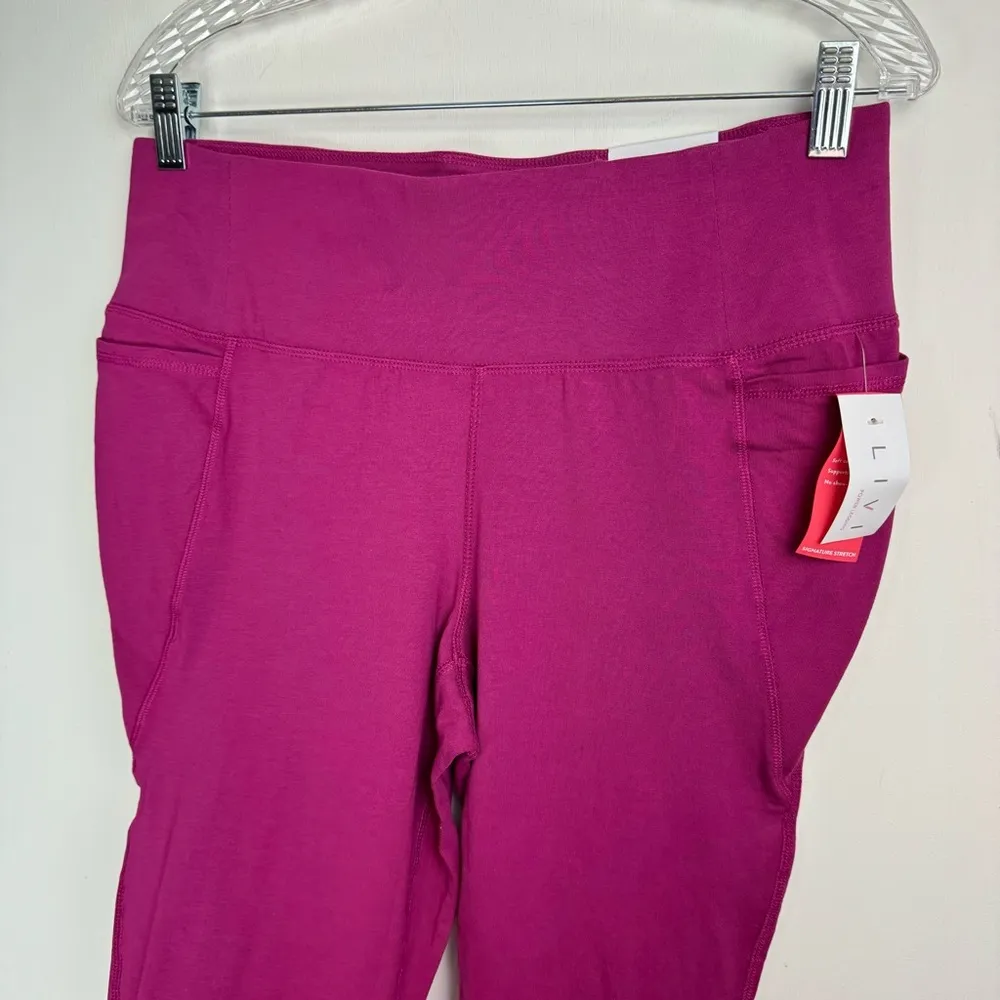 NWT Livi Active Sz 14/16 High Rise Stretch Crop Leggings Capri Pink Berry - Image 7