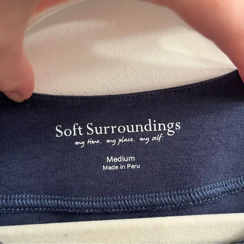 Soft Surroundings Cerulean Keyhole Top Navy Blue size Medium - Image 6