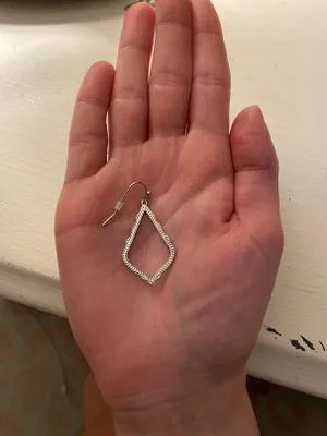 Kendra Scott Medium-size Silver Rhombus Earrings - Image 2