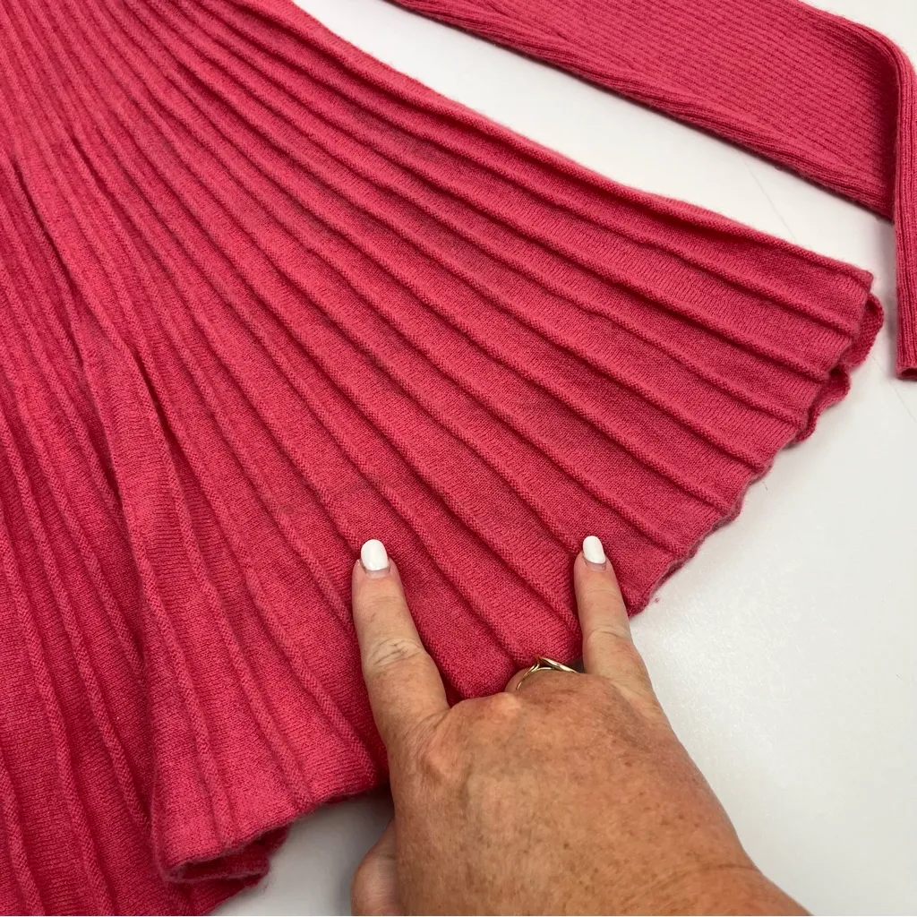 Sundance Pink Pleated‎ Ribbed Women's Top Sweater Size XS Cashmere Wool *FLAWED - Image 7