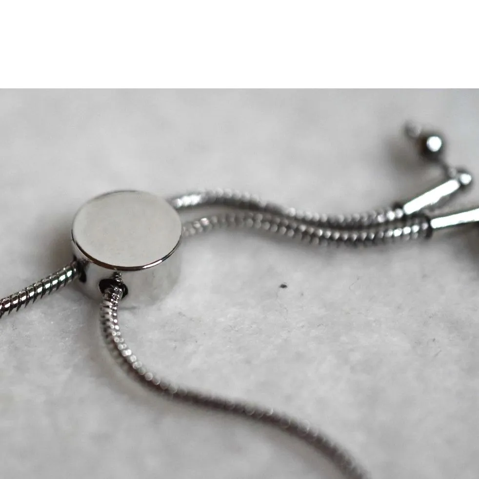 NWOT Zoe's Loft Engraved Prayer Patience Faith Slider Snake Chain Chic Bracelet Silver - Image 3