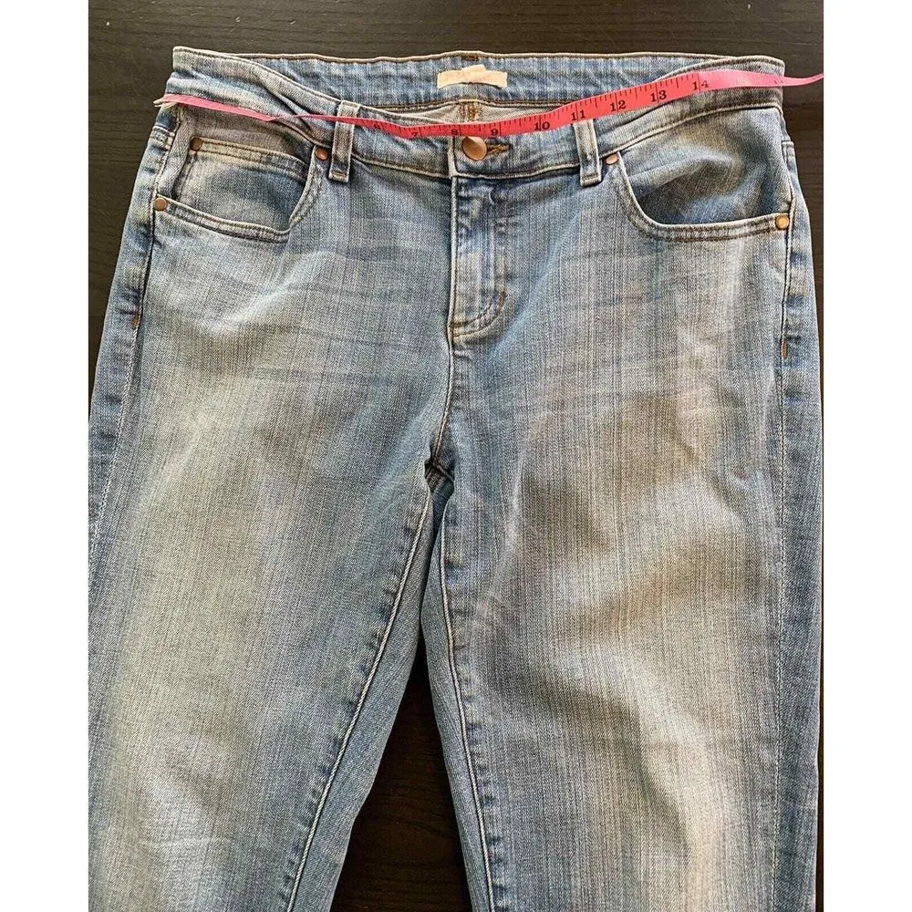 Eileen Fisher Jeans Women's Size 4‎ Medium Wash Denim Stretch Organic Cotton - Image 7