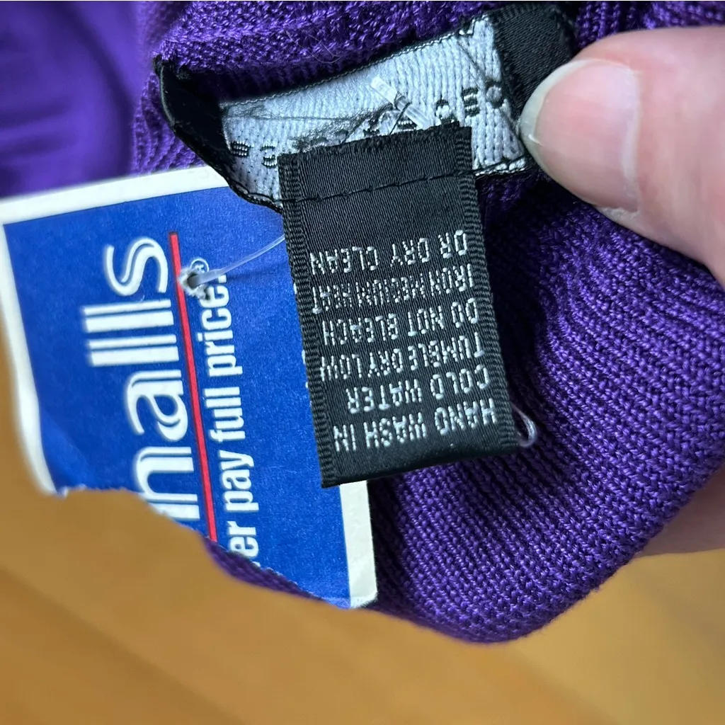 Cable & Gauge Lightweight, Silk, Ribbed Turtleneck Sweater, Purple, Size L - Image 6