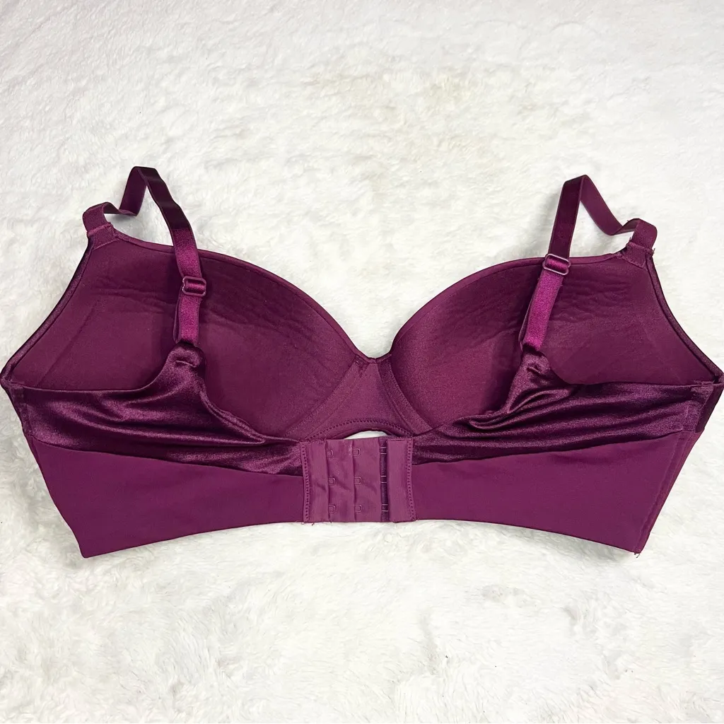 Maidenform Burgundy Purple Smooth Finish Push Up Shaping Support Bra Size 36DD - Image 8