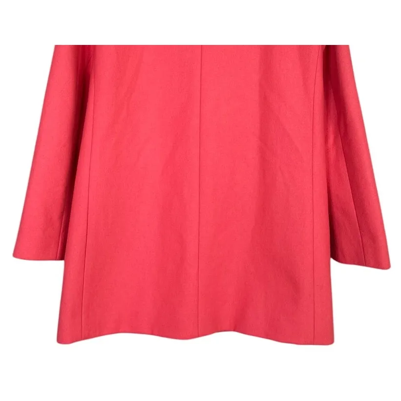 J. Crew Chic City Wool Blend Hidden Button Down Pea Coat Pockets Lined 4 Pink - Image 7