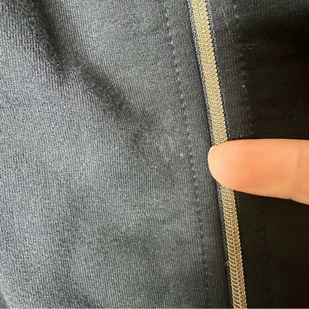 St. John Sport Black Velvet Stretch Zip Up Studded Jacket Small - Image 2