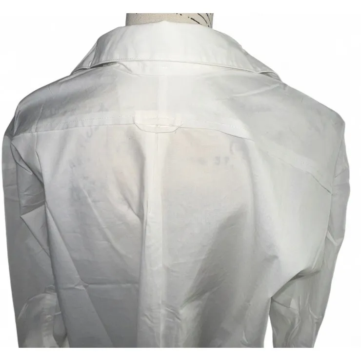 undiscovered eye Womens White Button Down Shirt Dress Long Sleeve Tunic sz M Size M - Image 3