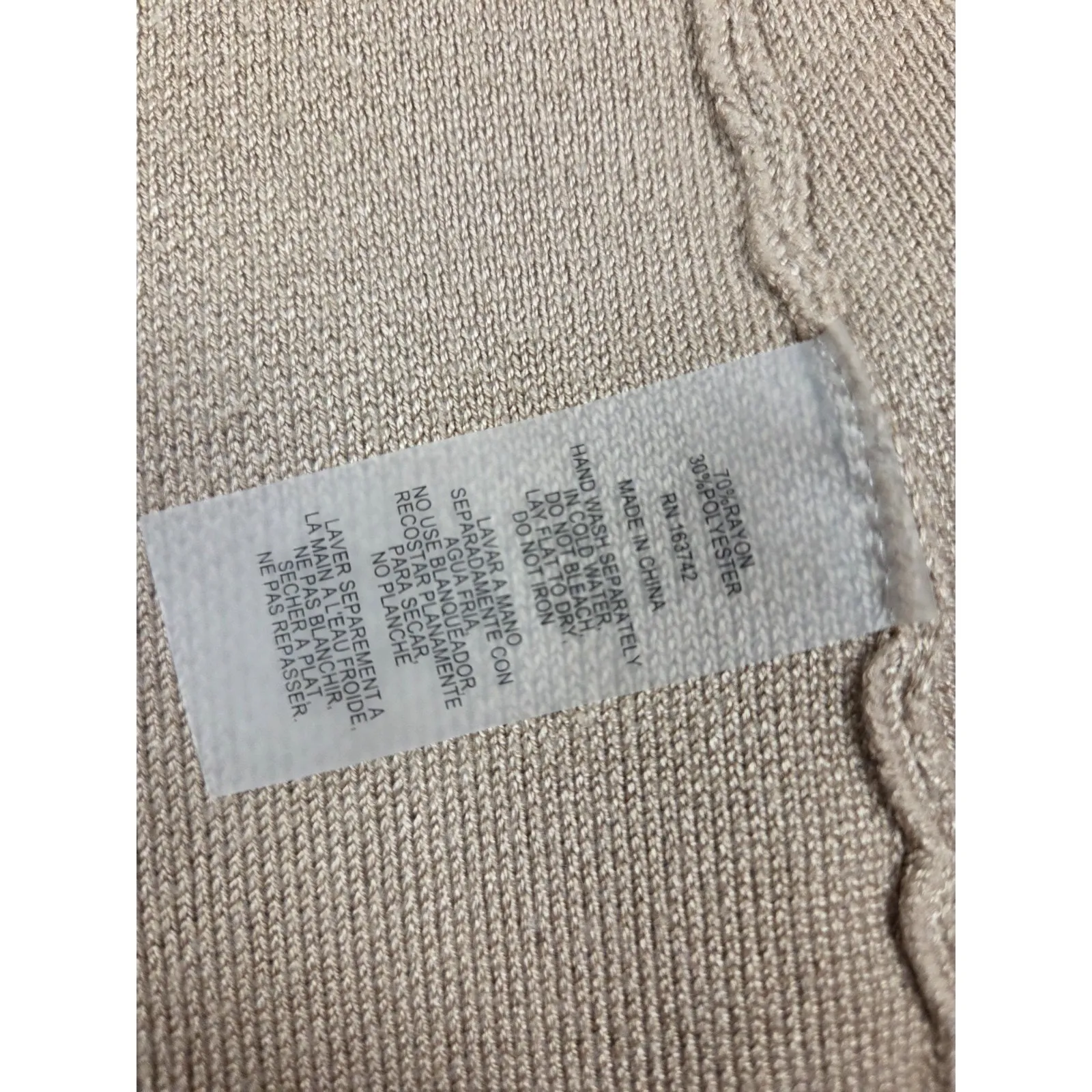 SIONI Beige Tan Duster Long Heavy Cardigan Sweater Women's Size Large - Image 3