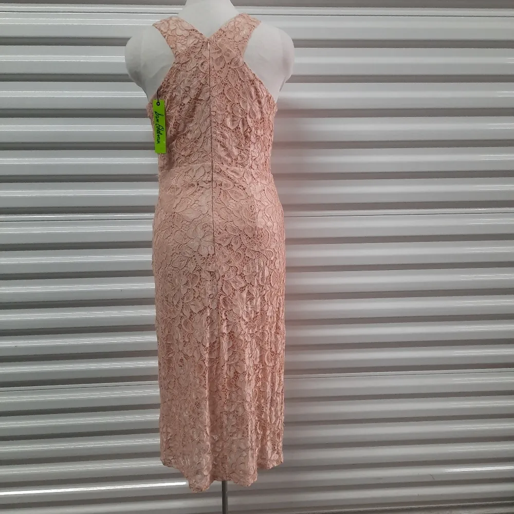 Sam Edelman Dress Womens Size 6 Pink Lace Sleeveless Midi A-line Party Sexy - Image 4