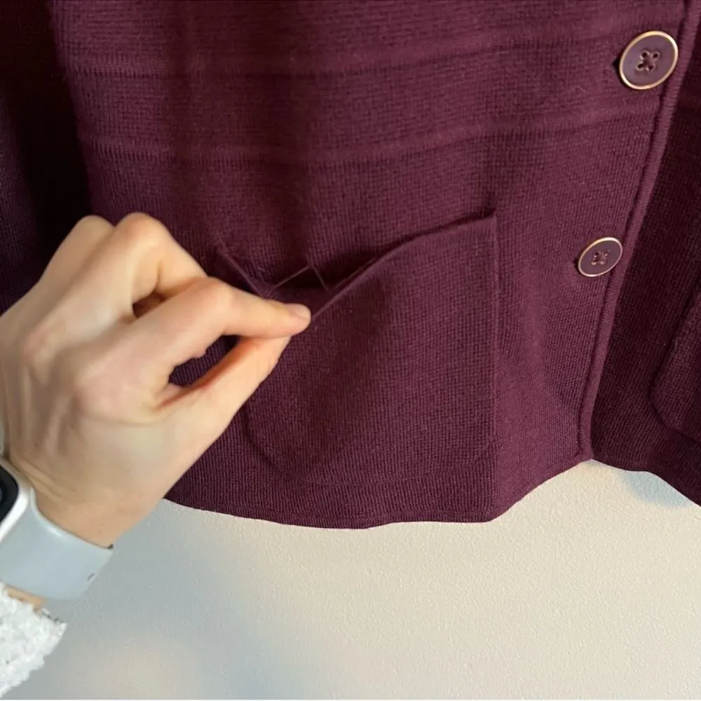 Talbots Merino Wool Knit Sweater Blazer Size Medium - Image 6