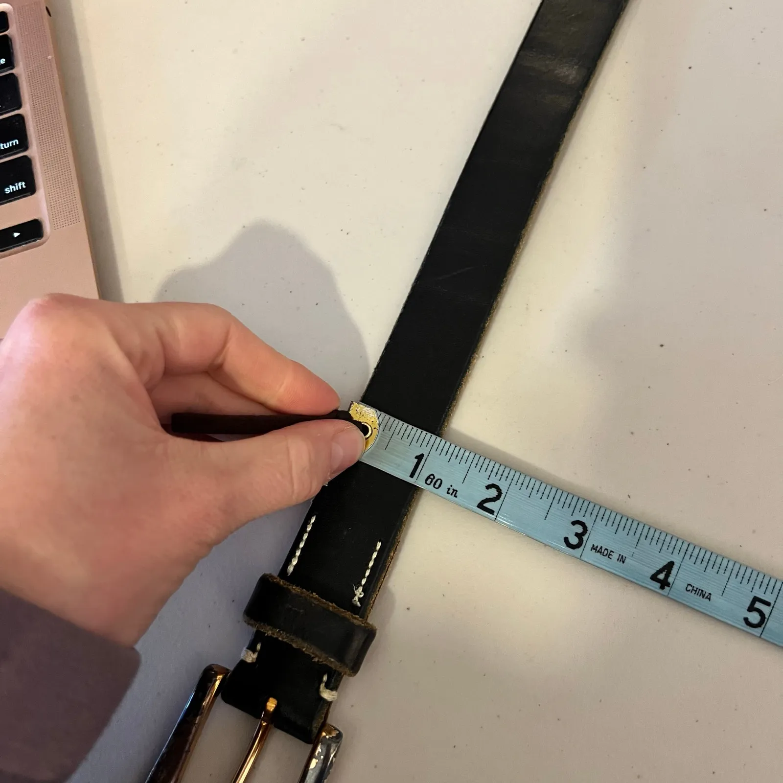 GAP Vintage Dark Brown Genuine Italian Leather Worn in Look Belt Size Small - Image 9