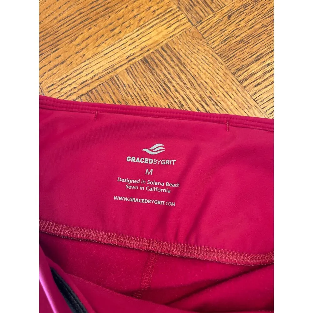 Graced By Grit fleece lined leggings size M Red Size M - Image 3