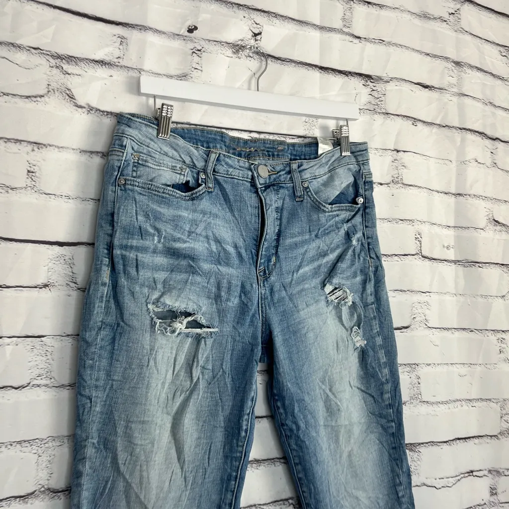 Seven7 Boyfriend Jeans Distressed Light Wash Women’s 14 Mid Rise Blue Capri Y2K - Image 3