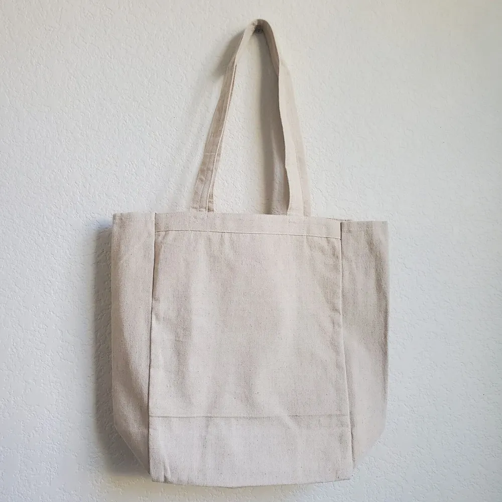 eBay Logo Branded Beige Canvas Cotton Tote Bag Reusable Shopping 11"x13" NWT - Image 4