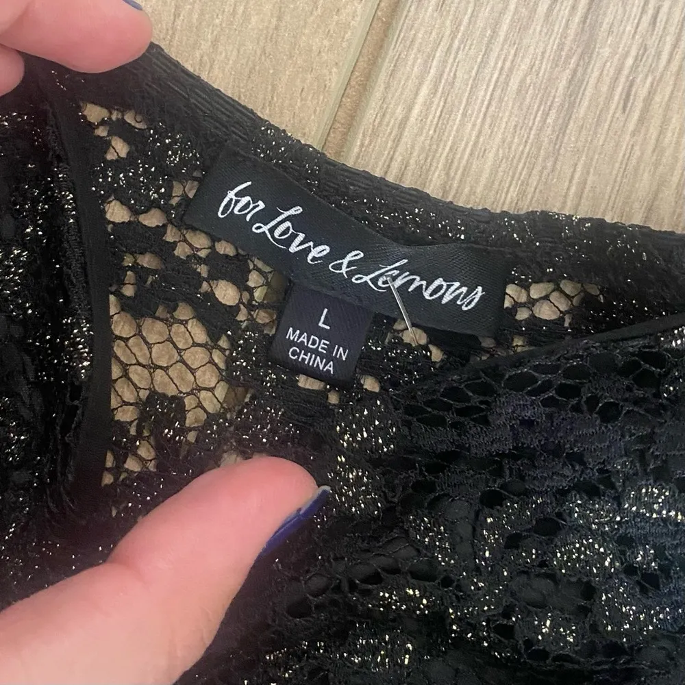 for love and lemons black gold lace sheer cutout ruched joanna dress - Image 6