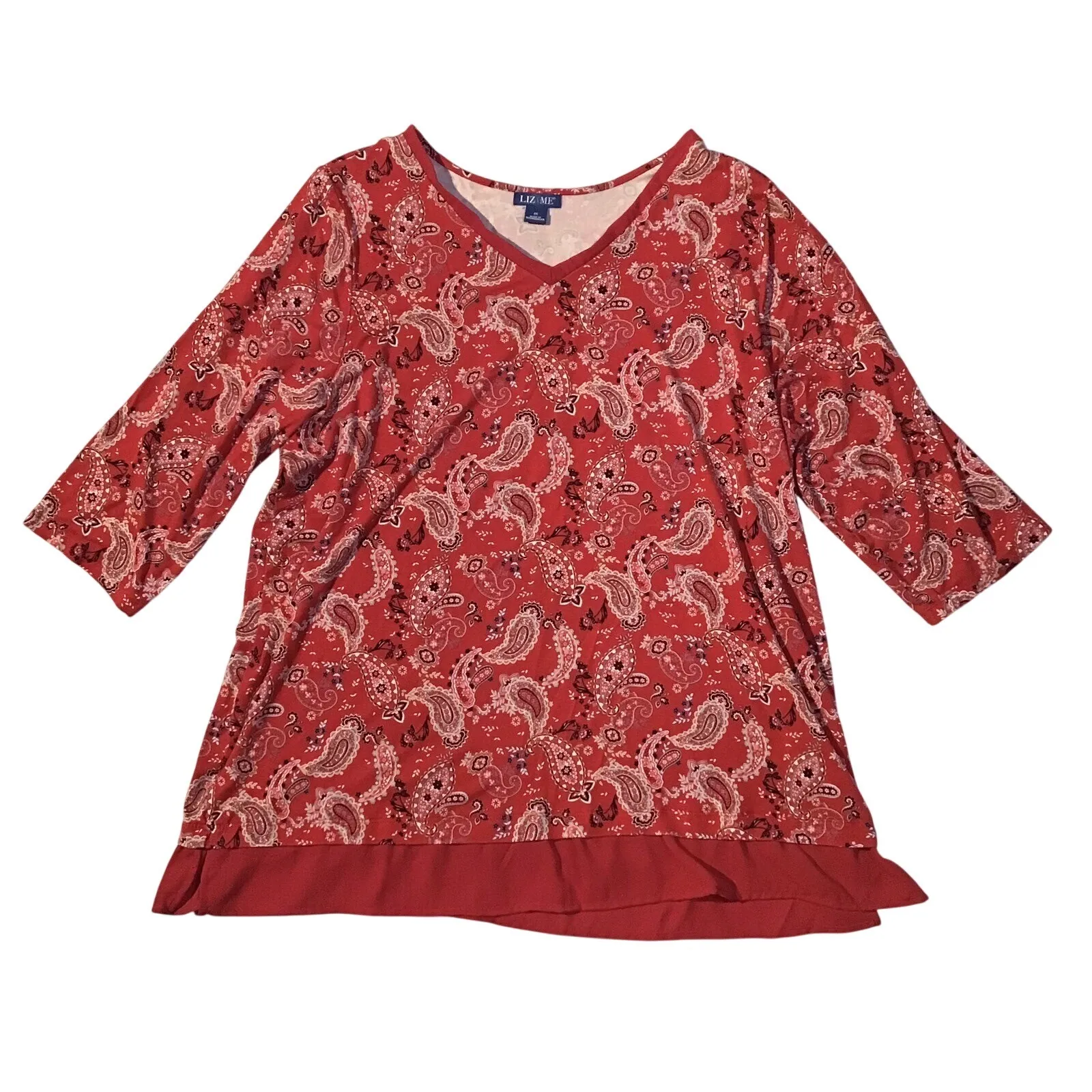 Liz & Me Women's Tops In A Lot Of 3 Red, Green‎ Size OX Plus Pullover & Button Red - Image 2