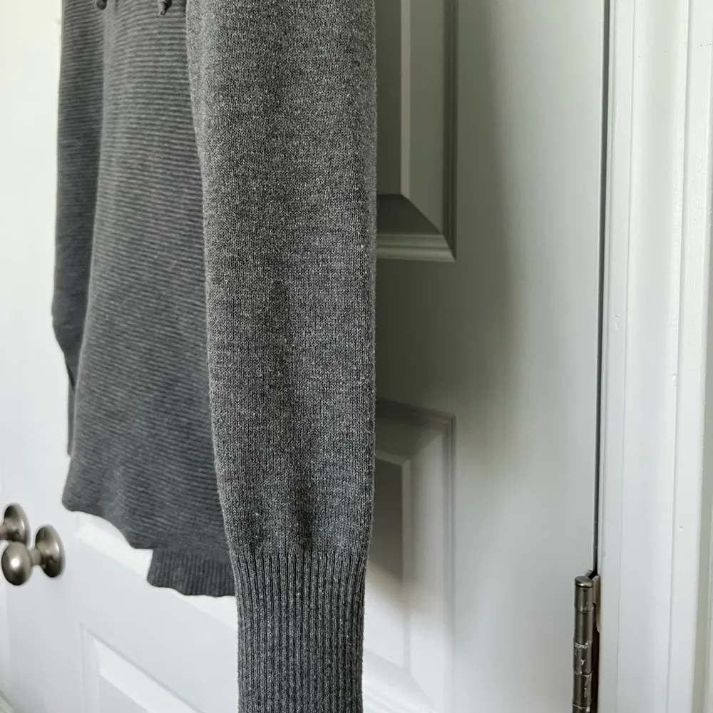 Athleta Aster Ottoman Rib Sweater Hooded Pullover | Grey | Small - Image 5